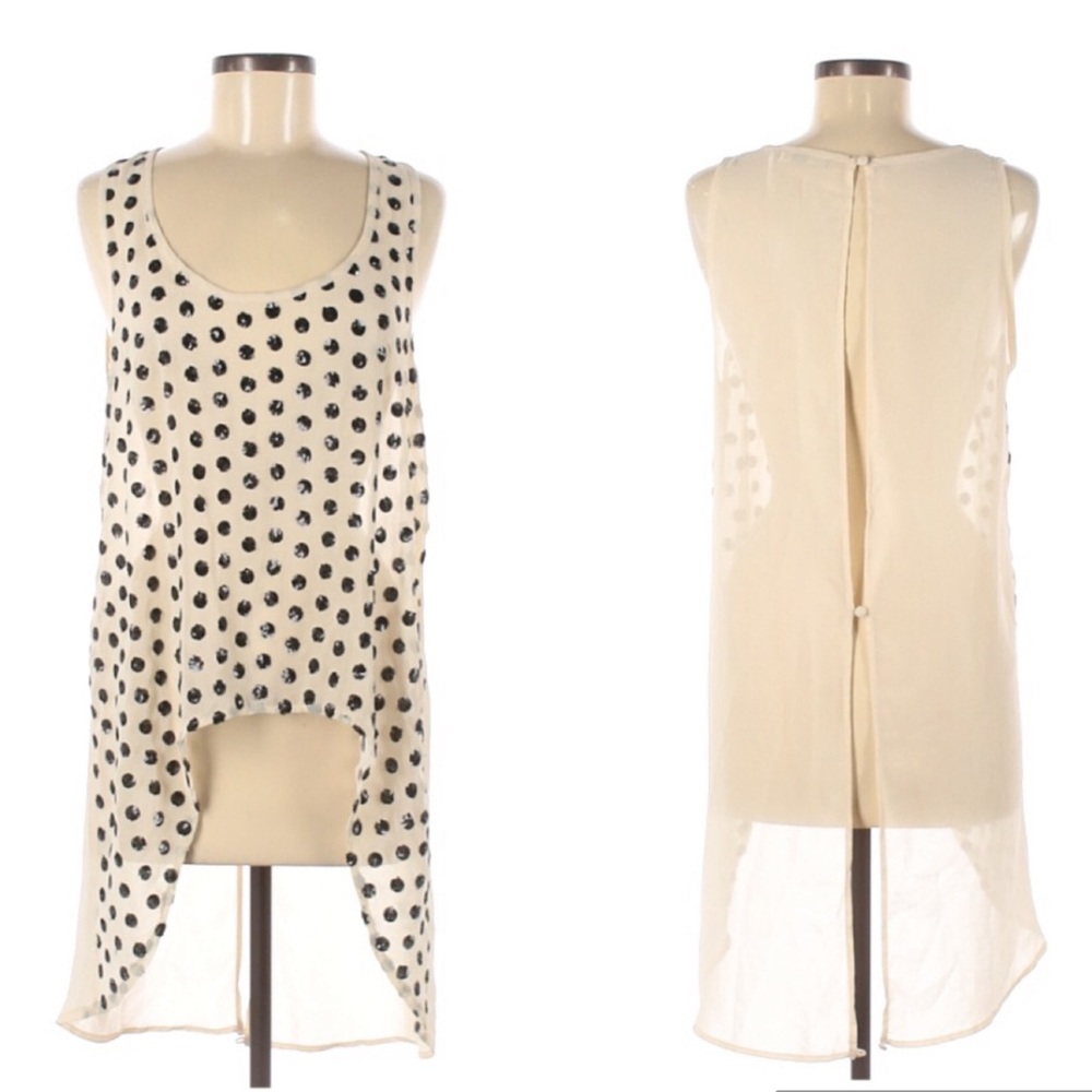 LF Millau sheer polka dot tunic tank top